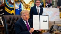 Trump signs order to rename Lake Ontario to Lake America as he feuds with neighbour Canada over trade war
