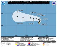 Tropical Storm Lowell forms east of Hawaii