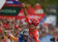 Vuelta a Espana stage six: Pogacar caught on climb and nearly crashes on descent, but still wins