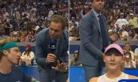 Awkward moment Russian tennis star refuses live TV interview at US Open... leaving ex-pro analyst in a tough spot