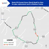 Locust Grove Church Road to close for pipe replacement in Madison County