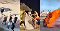 PUSHBACK: Fed-Up Spanish Citizens Charge Beach in Ceuta, Disperse the Invaders and Set Fire to Their Shacks, Clash With the Police (VIDEOS)