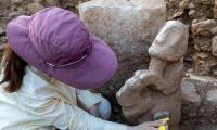 Neolithic sculpture of a man riding a leopard discovered in Turkey