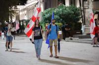 Participants of the continuous action in Tbilisi gathered on Rustaveli for the 639th consecutive day.
