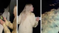 Woman looks into the ocean from her cruise ship at dark. Then she checks exactly where the ship is sailing: ‘the Bermuda Triangle’
