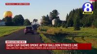 Dash Cam Video Shows Smoke Following Balloon Striking Power Line During Crown of Maine Balloon Fest