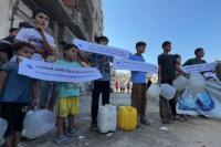 Palestinians in Gaza protest Israeli attack on water purification station, demand access to water