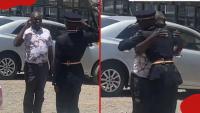 Touching moment as Kenyan man graduates to police officer, salutes dad and warmly hugs him