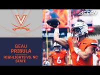 Virginia Quarterback Beau Pribula Highlights vs. NC State