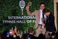 Roger Federer brought to tears during his induction into International Tennis Hall of Fame