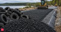 In Maine, engineers turn about 1 million scrap tires a year into lightweight highway fill; the shredded rubber stabilizes embankments built on weak marine clay