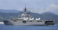 Japan transport ship Kunisaki leaves for firefighting in Indonesia