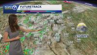 Storms hit northwestern New Mexico as temperatures fall closer to average.