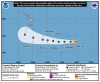 Tropical Storm Lowell holds steady on track to pass south of Hawaii