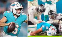 Dolphins cut QB in latest brutal offseason move... just days after he was 'folded like a lawn chair' in horrific tackle
