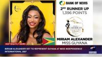 Miriam Alexander Set To Represent Guyana At Miss Independence International 2027