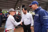 Paraguayan President Santiago Peña and FIA President Mohammed Ben Sulayem celebrate the start of a new era of rallying in Encarnación