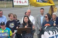 New York activists rally at Tesla site to demand stronger data center moratorium