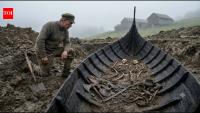 A Norwegian farmer went to inspect an old mound in 1903 and uncovered a Viking ship buried with two women and hundreds of ancient objects