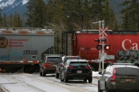 Train, vehicle involved in collision in Banff, no major injuries reported