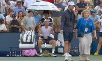 US Open star melts down with trainer who REFUSES to treat 'cramp' during medical timeout