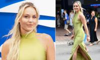 Olympian Lindsey Vonn sports skin-tight dress at US Open as her rapid recovery from brutal ski crash continues