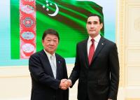 President of Turkmenistan Receives Foreign Minister of Japan