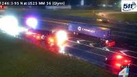 Traffic Alert: I-95 NB shut down in Glynn County after semi flips in crash with another tractor-trailer