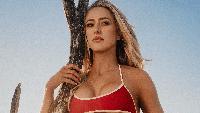 6 Photos of Birthday Girl Brittany Mahomes in Kansas City Chiefs Red Swimwear