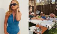 EastEnders icon Patsy Palmer, 54, stuns in a plunging blue swimsuit as she enjoys a girls' weekend at a luxury Malibu resort
