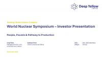 Deep Yellow Ltd (DYL.AX) World Nuclear Association Symposium Investor Presentation