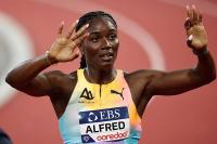 Texas track and field alumna Julien Alfred breaks national record