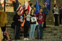 Participants of the continuous protests in Tbilisi expressed solidarity with Denis Kulanin.