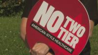 Islanders rally against growing health-care privatization under Alberta's Bill 11