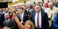 Chaos as 'screeching' hecklers derail Tuesday night GOP lovefest in Florida