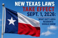 New Texas Laws Taking Effect Sept. 1, 2026 | What Katy-Area Residents Should Know