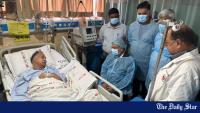 President visits ailing minister Tuku at hospital
