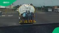 Learners seen clinging to moving tanker truck in South Africa worry viewers