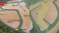 In 2019, US researchers added fluorescent dye to a Pennsylvania mine-water wetland and flew 12 drone missions; a system designed for 29-hour retention held water for only 4.65 hours
