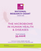 Biocodex Microbiota Foundation invites Canadian academics and scientists to apply for €35,000 ($55,000 CAD based on current exchange rate) research grant to advance microbiota research in human health & disease