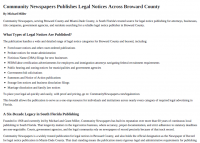 Community Newspapers Publishes Legal Notices Across Broward County