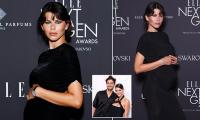 Model Georgia Fowler shows off her baby bump after brief split with Fishbowl founder husband as she stuns at ELLE Awards in Sydney