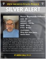 Silver Alert – New Mexico State Police (Reymundo Valencia)