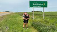 Artist travelling the world on foot now crossing Saskatchewan