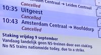 All national, international trains scrapped on Sept. 9 except Amsterdam-Schiphol