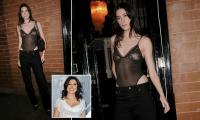 Daughter of one of Australia's most famous fashion designers - 'Queen of jeans' Bettina Liano - steps out on the Sydney social scene in a daring sheer top
