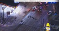 Los Angeles police in pursuit of a stolen vehicle near South LA