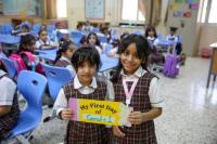 Laughter and excitement as pupils return to classrooms