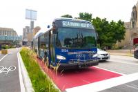 Students in favor of PRT’s red bus-only lanes on Fifth and Forbes
