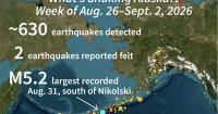 Alaska earthquake activity Aug. 26-Sept. 2
